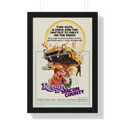 RETURN TO MACON COUNTY 1975 - Framed Movie Poster 16″ x 24″ Black - The Sticker Space