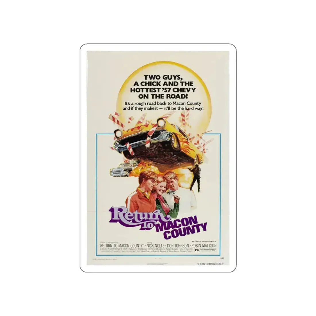 RETURN TO MACON COUNTY 1975 Movie Poster STICKER Vinyl Die-Cut Decal - The Sticker Space