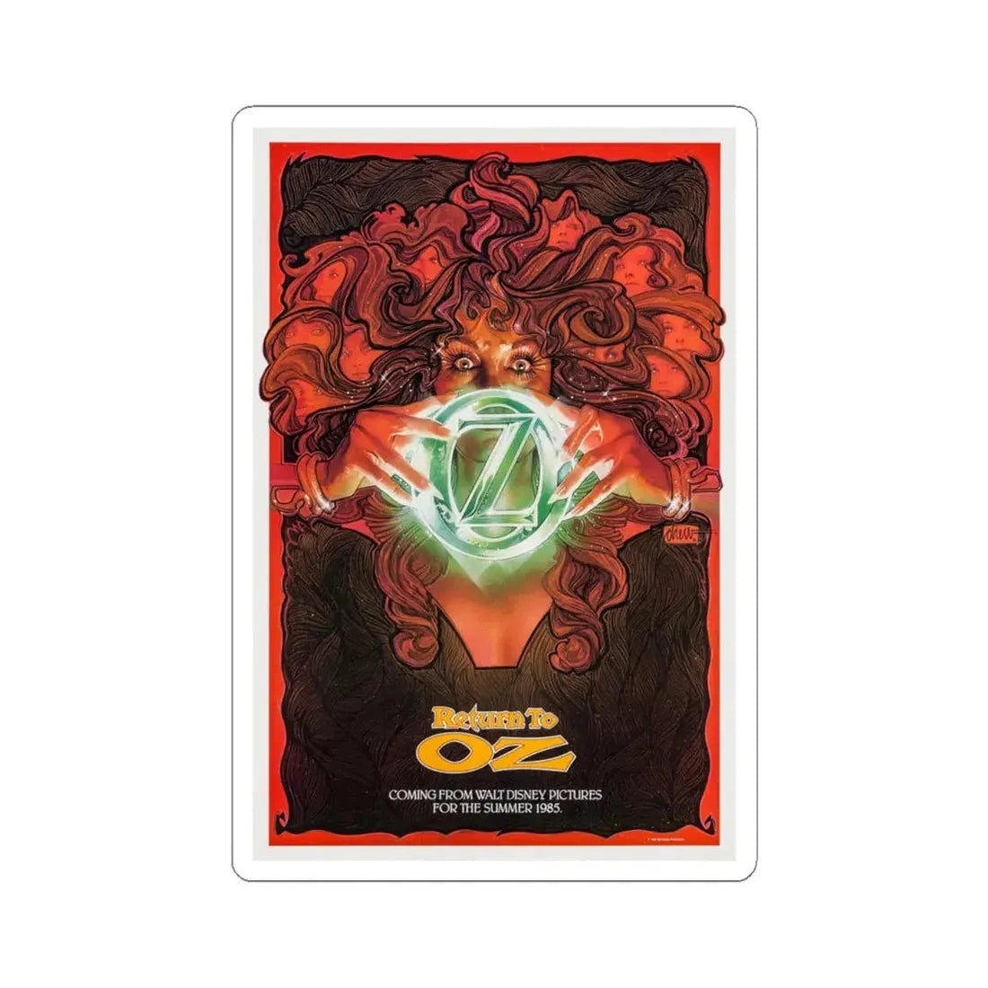 Return to Oz 1985 Movie Poster - STICKER Vinyl Kiss-Cut Decal 4 Inch White - The Sticker Space