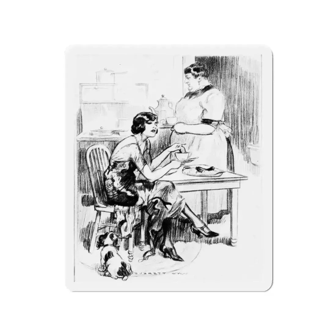 Revelations of a Press Agent, Screenland, April 1923 (Magazine Illustration) Refrigerator Magnet 2 Inch Die-Cut - The Sticker Space