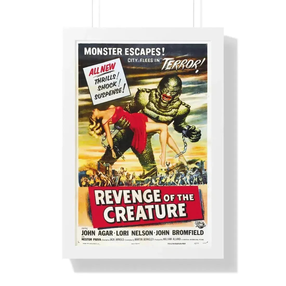 REVENGE OF THE CREATURE (2) 1955 - Framed Movie Poster 16″ x 24″ White - The Sticker Space