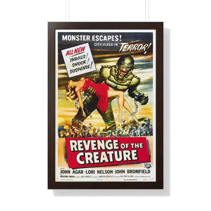 REVENGE OF THE CREATURE (2) 1955 - Framed Movie Poster 20" x 30" Walnut - The Sticker Space