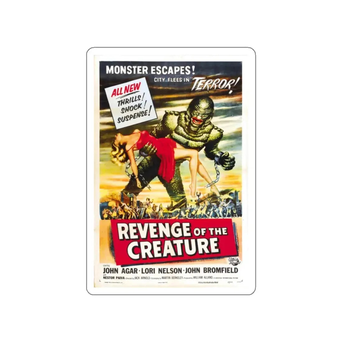 REVENGE OF THE CREATURE (2) 1955 Movie Poster STICKER Vinyl Die-Cut Decal 2 Inch - The Sticker Space