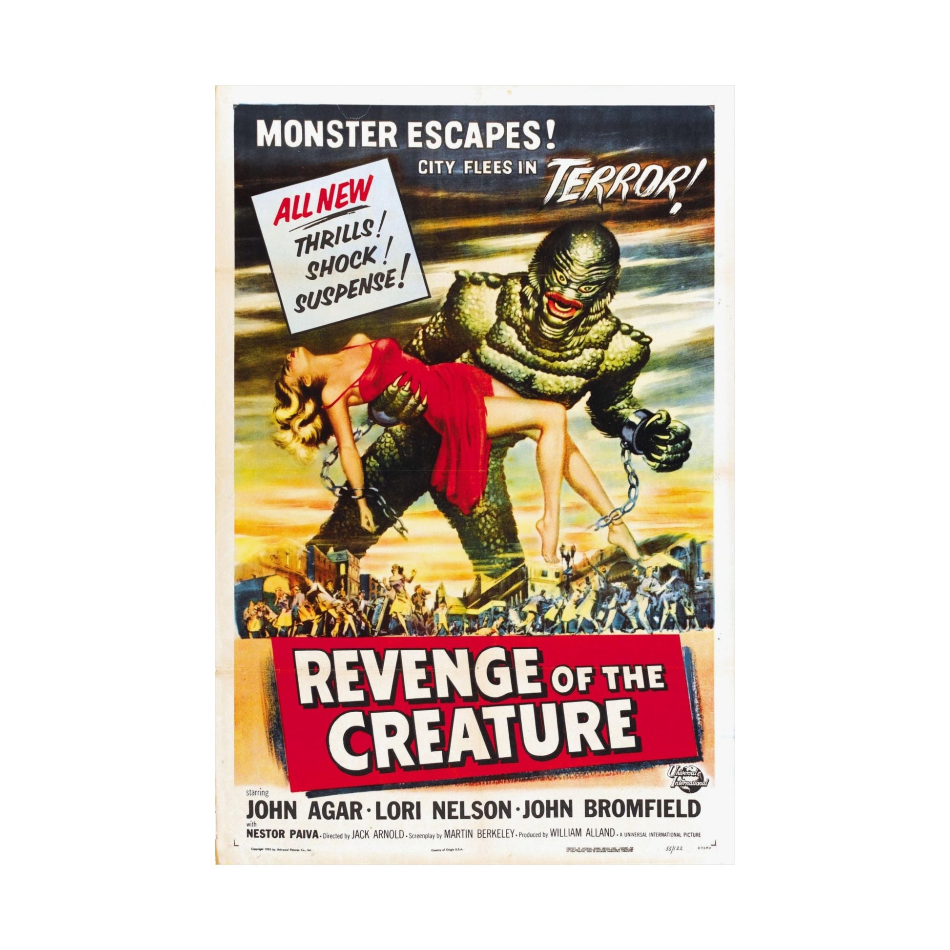 REVENGE OF THE CREATURE (2) 1955 - Paper Movie Poster-The Sticker Space