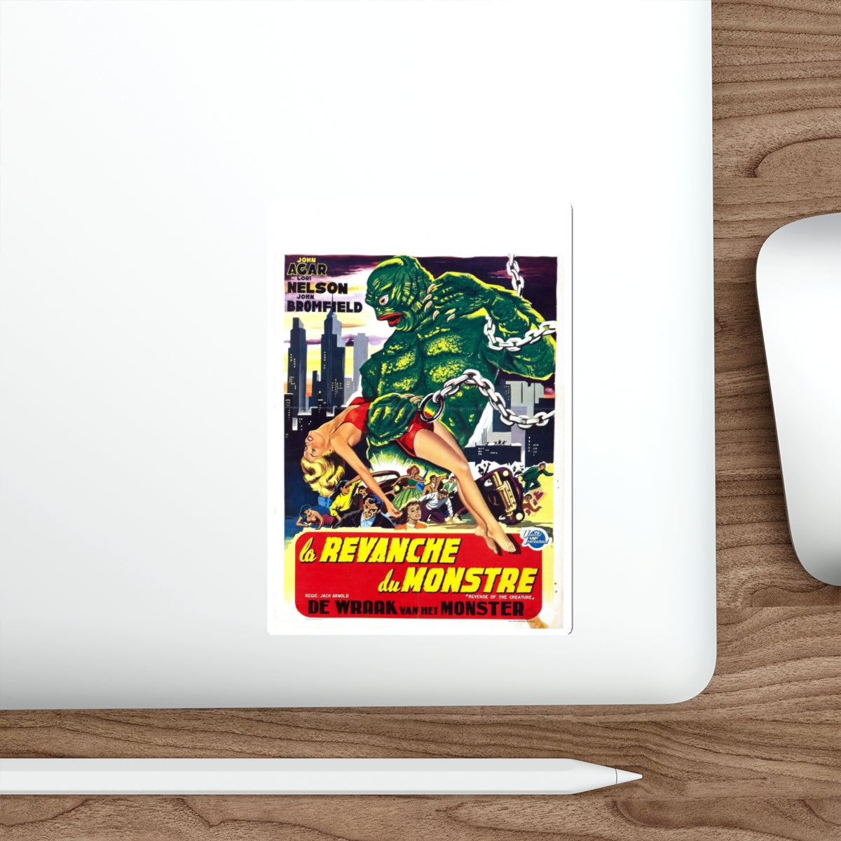 REVENGE OF THE CREATURE (BELGIAN) 1955 Movie Poster STICKER Vinyl Die-Cut Decal-The Sticker Space