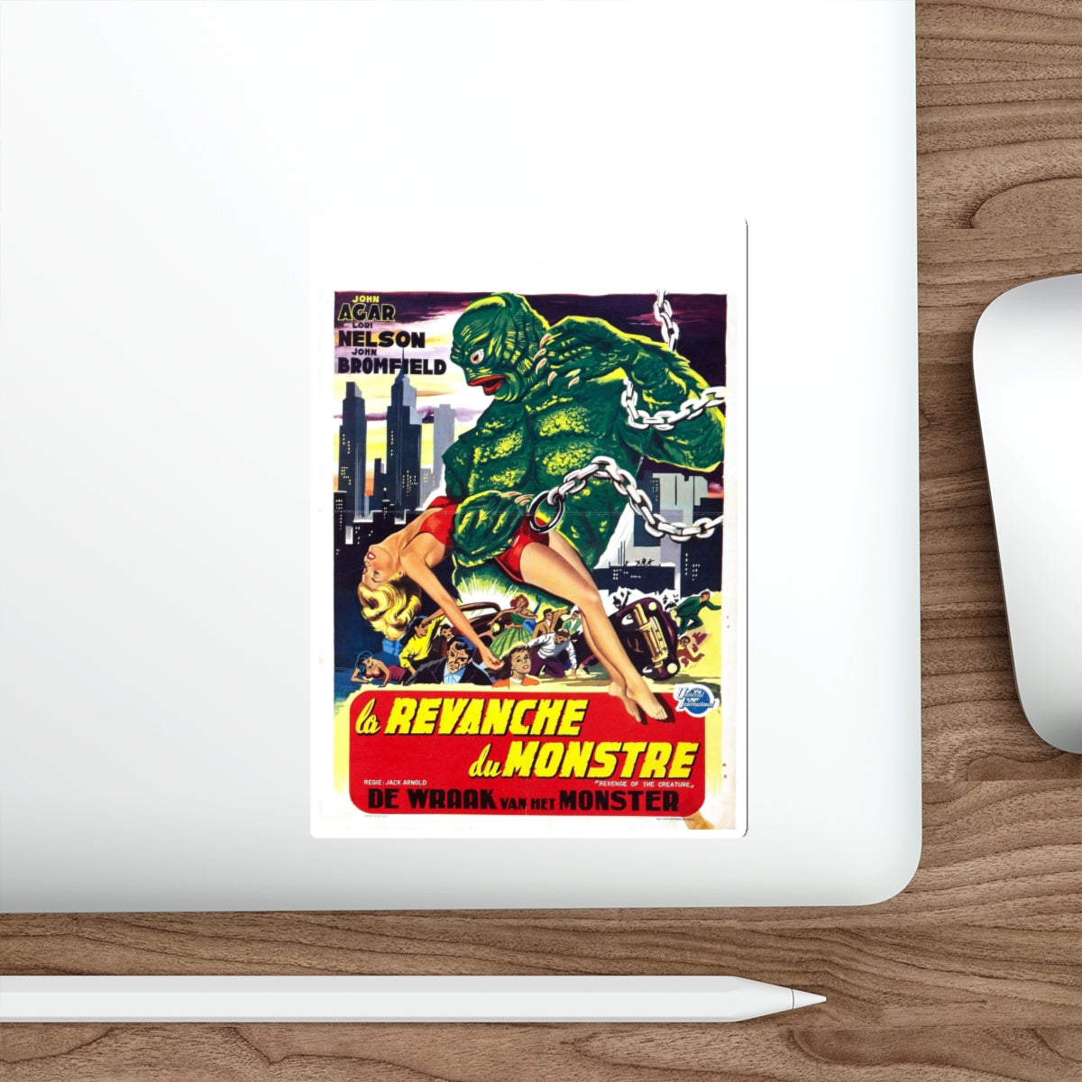 REVENGE OF THE CREATURE (BELGIAN) 1955 Movie Poster STICKER Vinyl Die-Cut Decal-The Sticker Space