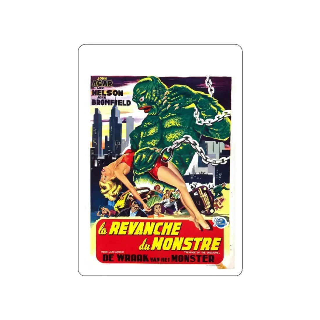 REVENGE OF THE CREATURE (BELGIAN) 1955 Movie Poster STICKER Vinyl Die-Cut Decal - The Sticker Space