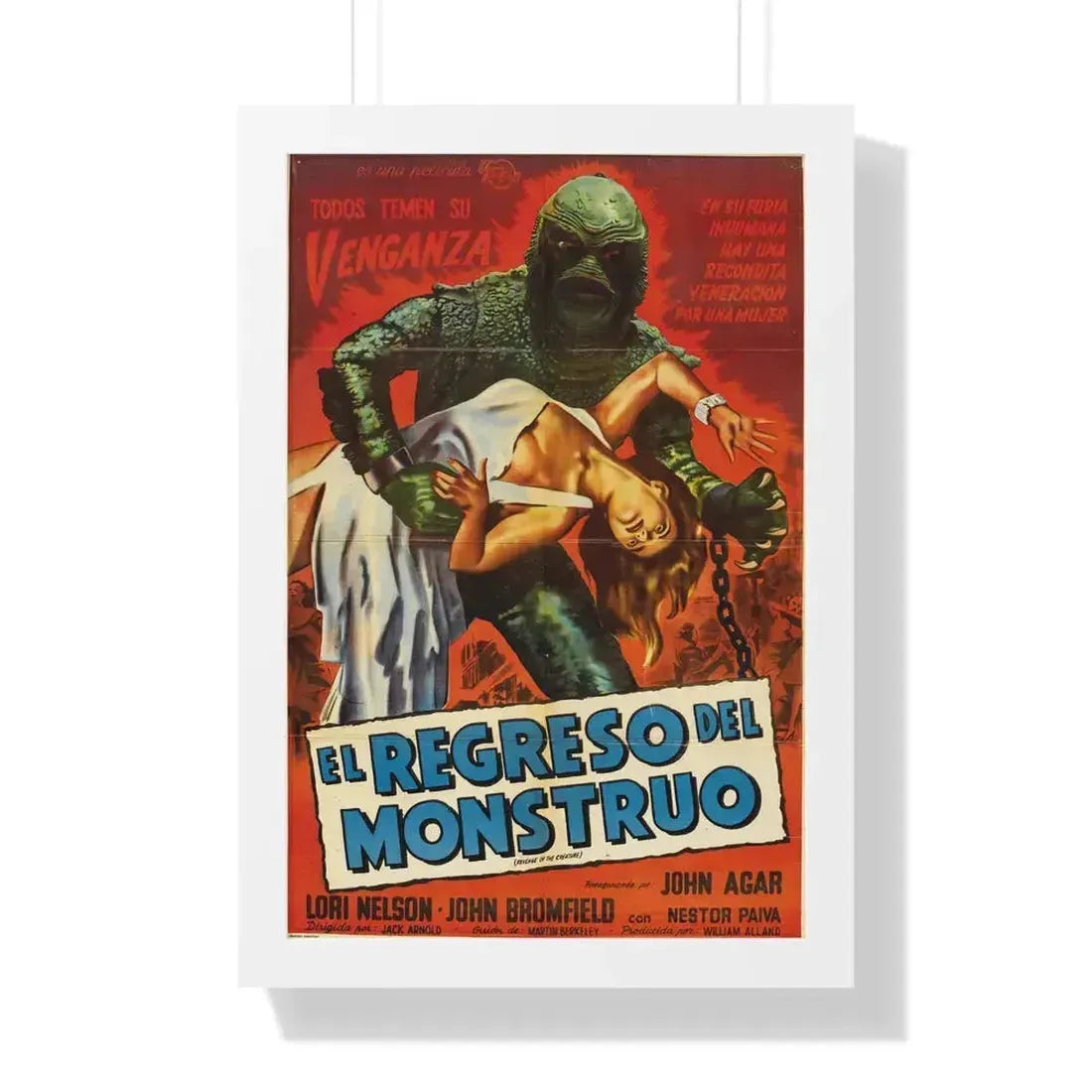 REVENGE OF THE CREATURE (SPANISH) 1955 - Framed Movie Poster 16″ x 24″ White - The Sticker Space