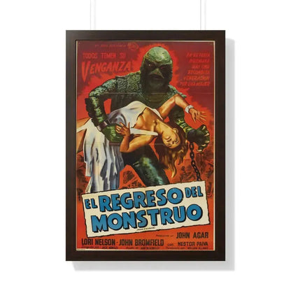 REVENGE OF THE CREATURE (SPANISH) 1955 - Framed Movie Poster 20" x 30" Walnut - The Sticker Space
