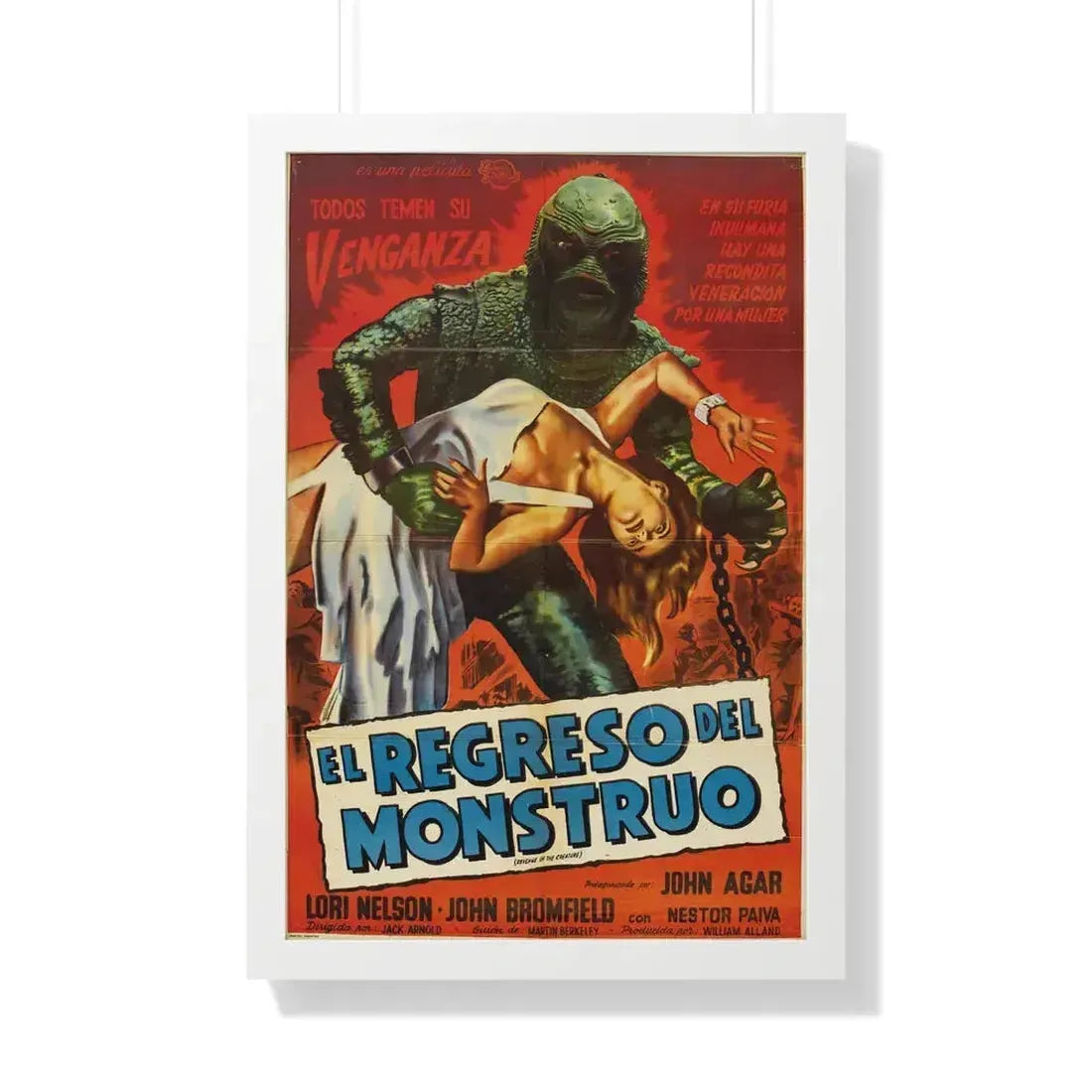 REVENGE OF THE CREATURE (SPANISH) 1955 - Framed Movie Poster 20" x 30" White - The Sticker Space