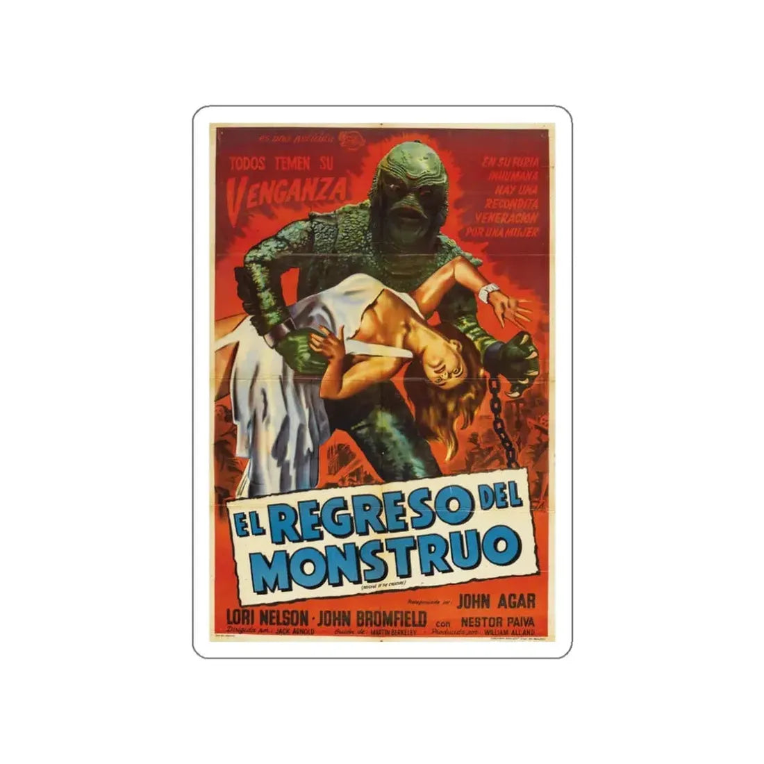 REVENGE OF THE CREATURE (SPANISH) 1955 Movie Poster STICKER Vinyl Die-Cut Decal 3 Inch - The Sticker Space