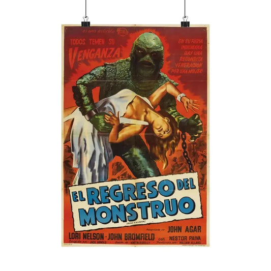 REVENGE OF THE CREATURE (SPANISH) 1955 - Paper Movie Poster 12″ x 18″ Matte - The Sticker Space