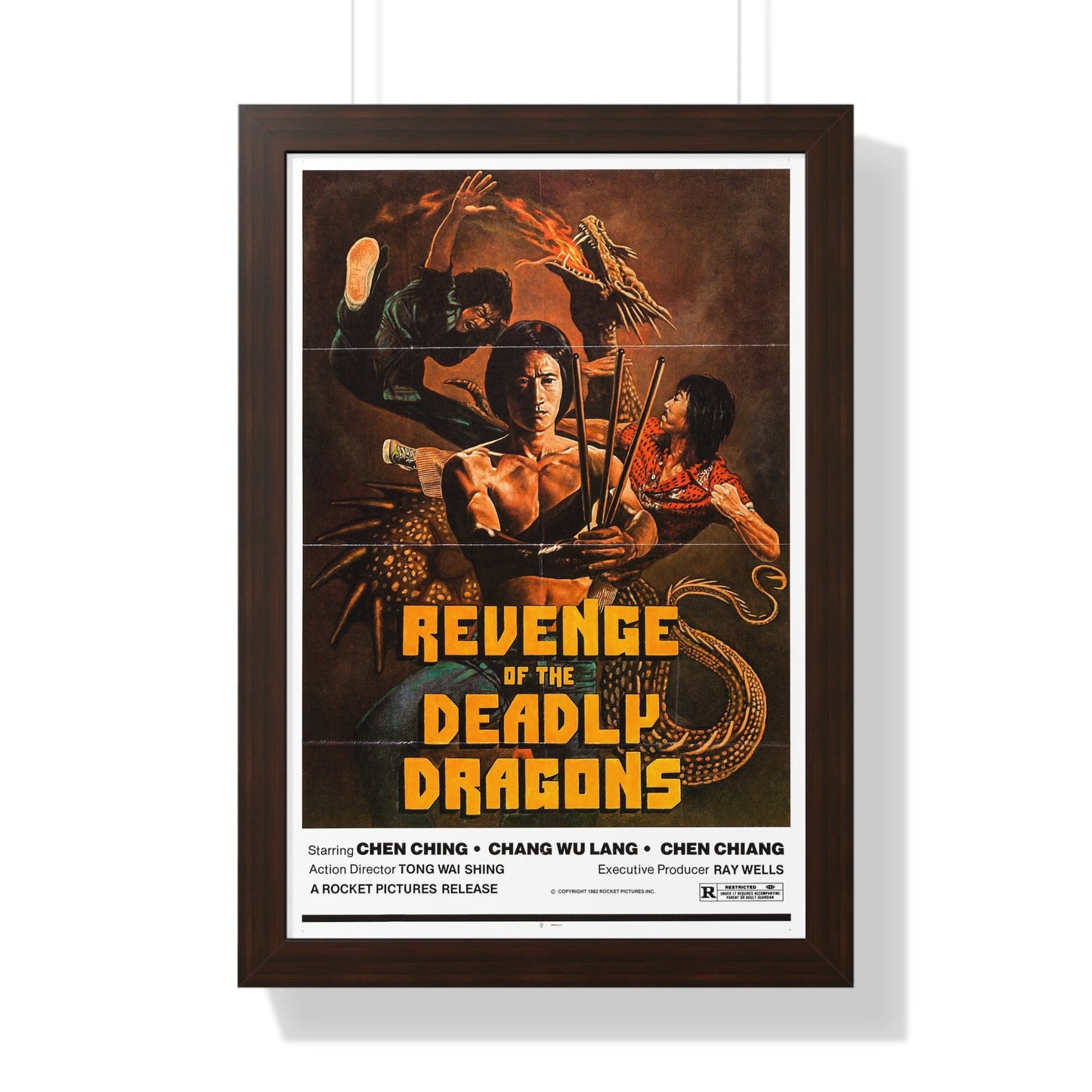 REVENGE OF THE DEADLY DRAGONS 1982 - Framed Movie Poster-16″ x 24″-The Sticker Space