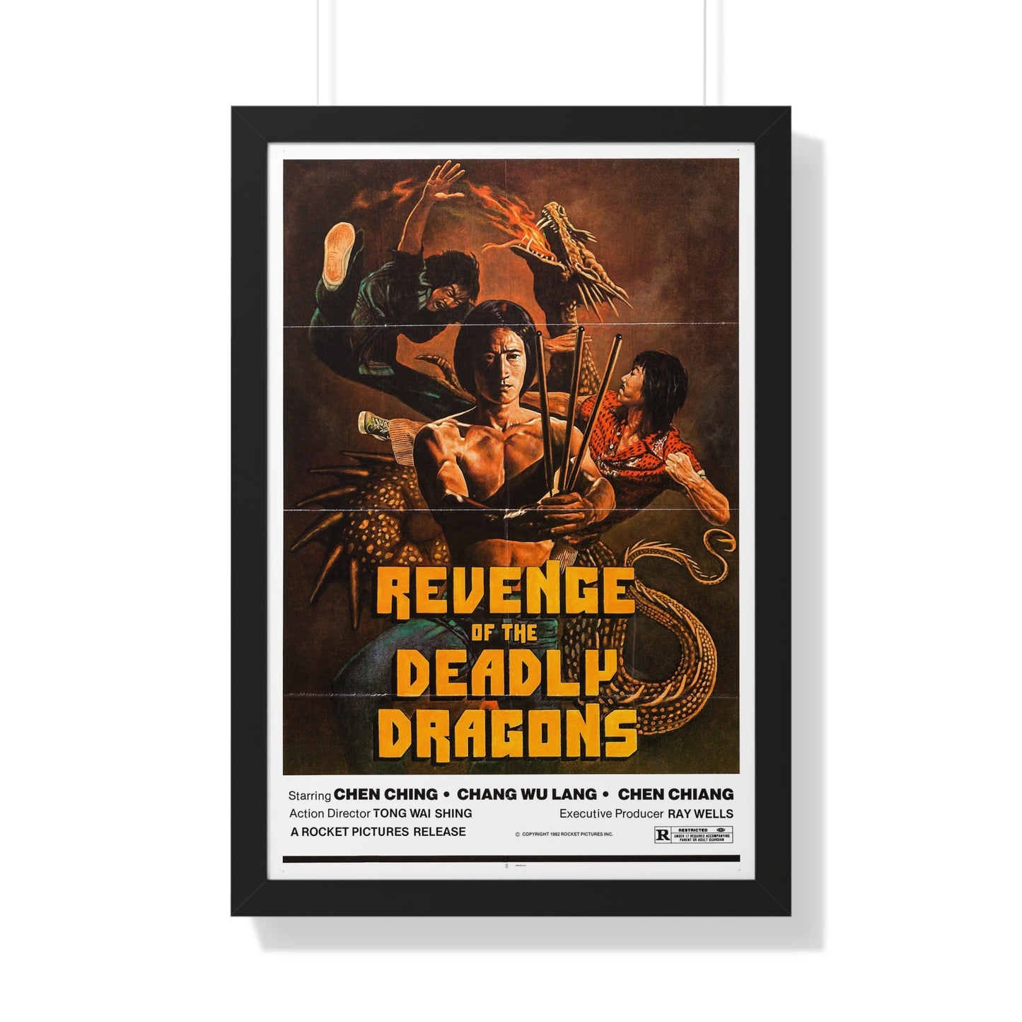 REVENGE OF THE DEADLY DRAGONS 1982 - Framed Movie Poster-20" x 30"-The Sticker Space