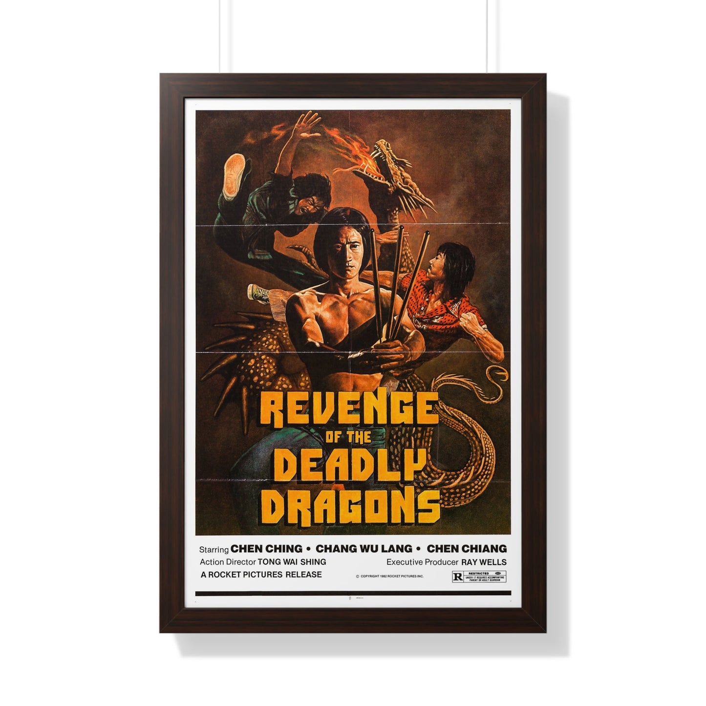 REVENGE OF THE DEADLY DRAGONS 1982 - Framed Movie Poster-20" x 30"-The Sticker Space