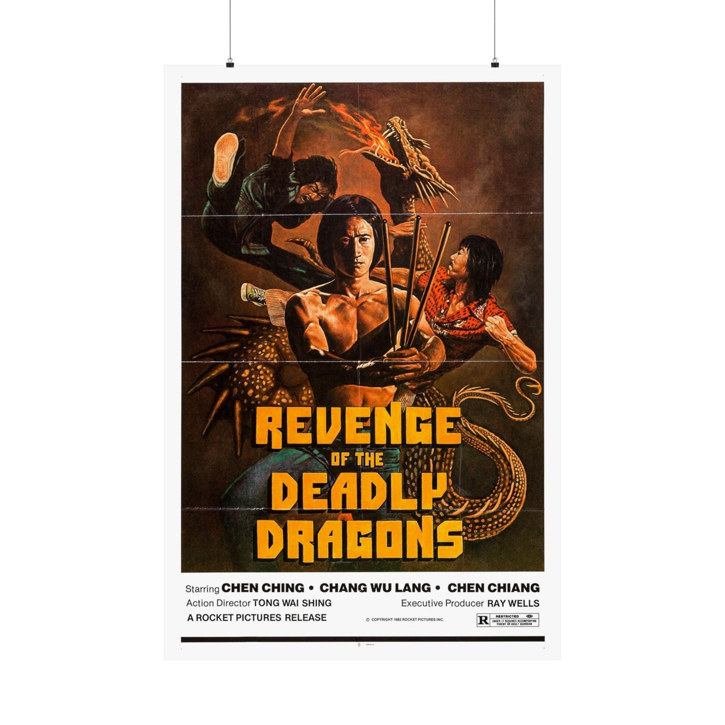 REVENGE OF THE DEADLY DRAGONS 1982 - Paper Movie Poster-36" x 54"-The Sticker Space