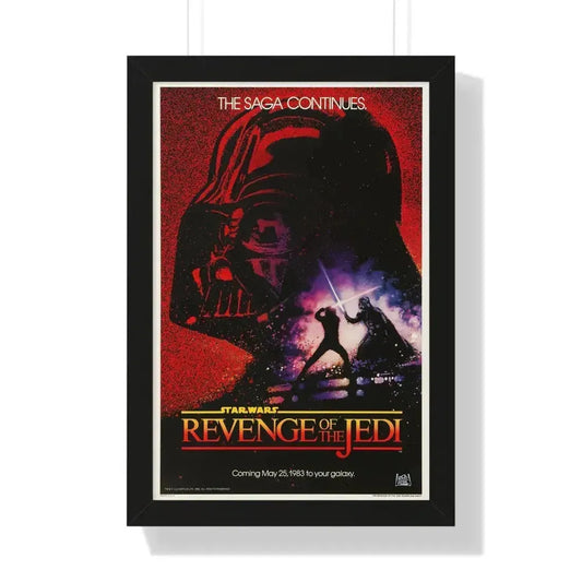 REVENGE OF THE JEDI 1983 - Framed Movie Poster 16″ x 24″ Black - The Sticker Space
