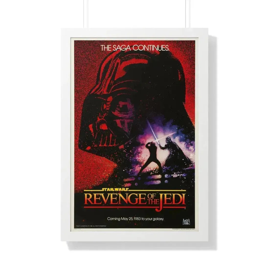 REVENGE OF THE JEDI 1983 - Framed Movie Poster 20" x 30" White - The Sticker Space