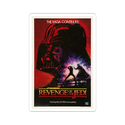 REVENGE OF THE JEDI 1983 Movie Poster - STICKER Vinyl Kiss-Cut Decal 2 Inch White - The Sticker Space