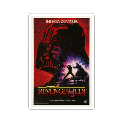 REVENGE OF THE JEDI 1983 Movie Poster - STICKER Vinyl Kiss-Cut Decal 3 Inch White - The Sticker Space