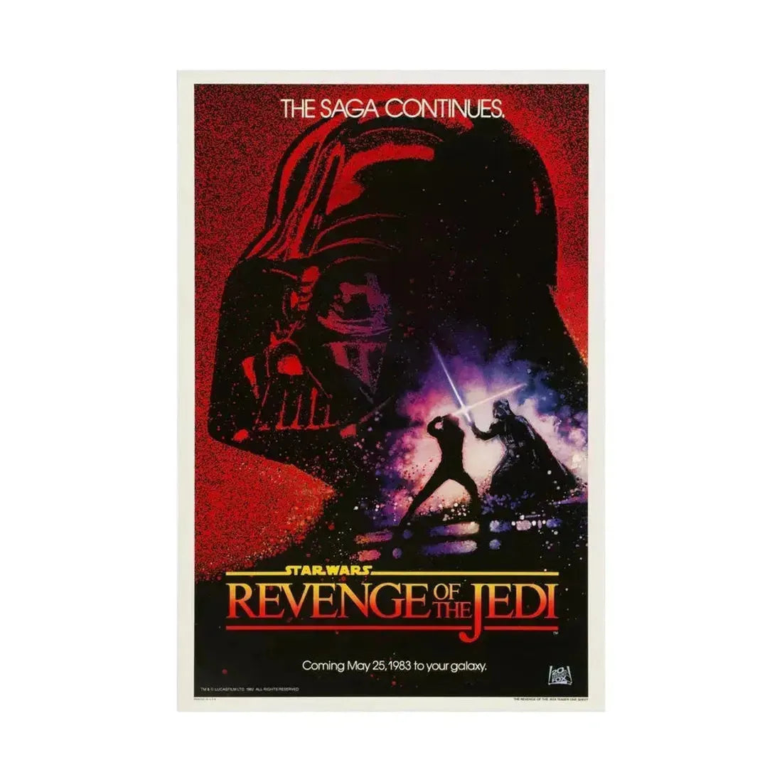 REVENGE OF THE JEDI 1983 - Paper Movie Poster - The Sticker Space