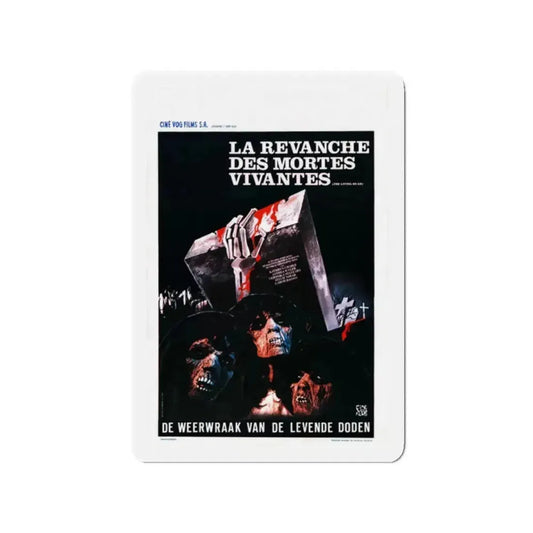 REVENGE OF THE LIVING DEAD GIRLS (BELGIAN) 1987 Movie Poster - Refrigerator Magnet 2 Inch Die-Cut - The Sticker Space