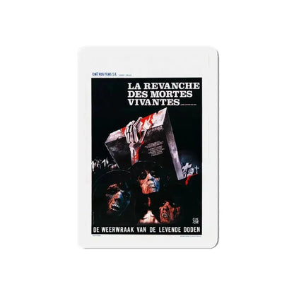 REVENGE OF THE LIVING DEAD GIRLS (BELGIAN) 1987 Movie Poster - Refrigerator Magnet 4 Inch Die-Cut - The Sticker Space