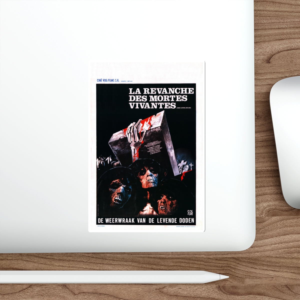 REVENGE OF THE LIVING DEAD GIRLS (BELGIAN) 1987 Movie Poster STICKER Vinyl Die-Cut Decal-The Sticker Space