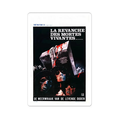 REVENGE OF THE LIVING DEAD GIRLS (BELGIAN) 1987 Movie Poster - STICKER Vinyl Kiss-Cut Decal 2 Inch White - The Sticker Space