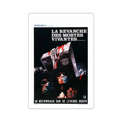 REVENGE OF THE LIVING DEAD GIRLS (BELGIAN) 1987 Movie Poster - STICKER Vinyl Kiss-Cut Decal 4 Inch White - The Sticker Space