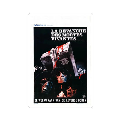 REVENGE OF THE LIVING DEAD GIRLS (BELGIAN) 1987 Movie Poster - STICKER Vinyl Kiss-Cut Decal 6 Inch White - The Sticker Space