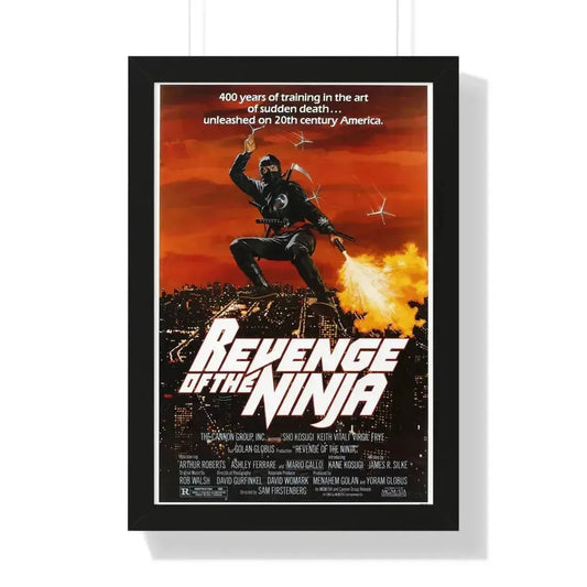 REVENGE OF THE NINJA 1983 - Framed Movie Poster 16″ x 24″ Black - The Sticker Space