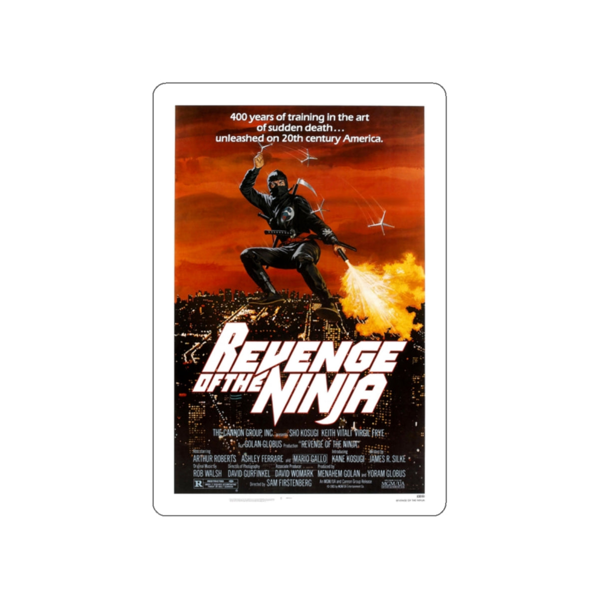 REVENGE OF THE NINJA 1983 Movie Poster STICKER Vinyl Die-Cut Decal-White-The Sticker Space