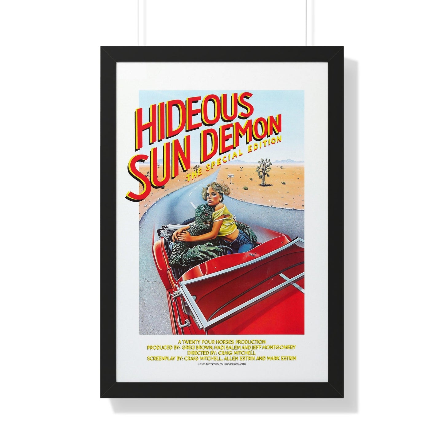 REVENGE OF THE SUN DEMON (HIDEOUS SUN DEMON) 1983 - Framed Movie Poster-20" x 30"-The Sticker Space