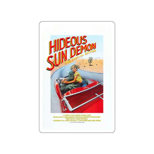 REVENGE OF THE SUN DEMON (HIDEOUS SUN DEMON) 1983 Movie Poster STICKER Vinyl Die-Cut Decal 2 Inch - The Sticker Space