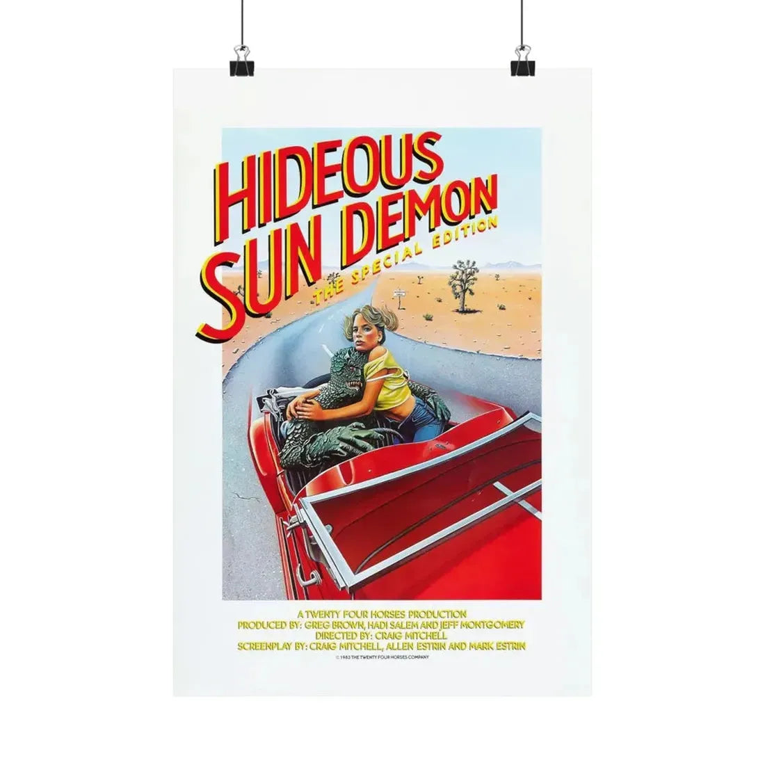 REVENGE OF THE SUN DEMON (HIDEOUS SUN DEMON) 1983 - Paper Movie Poster - The Sticker Space