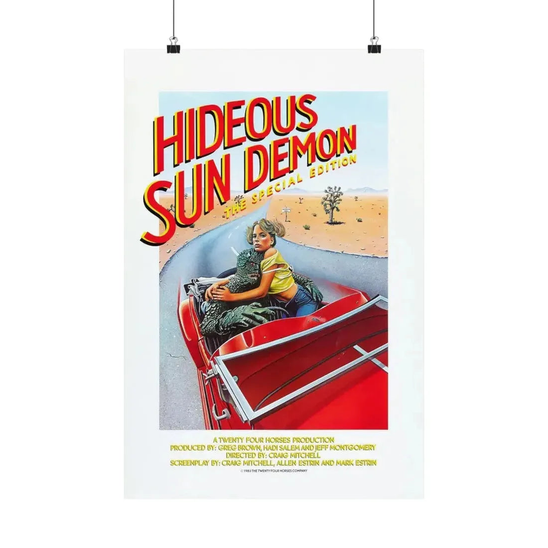 REVENGE OF THE SUN DEMON (HIDEOUS SUN DEMON) 1983 - Paper Movie Poster - The Sticker Space