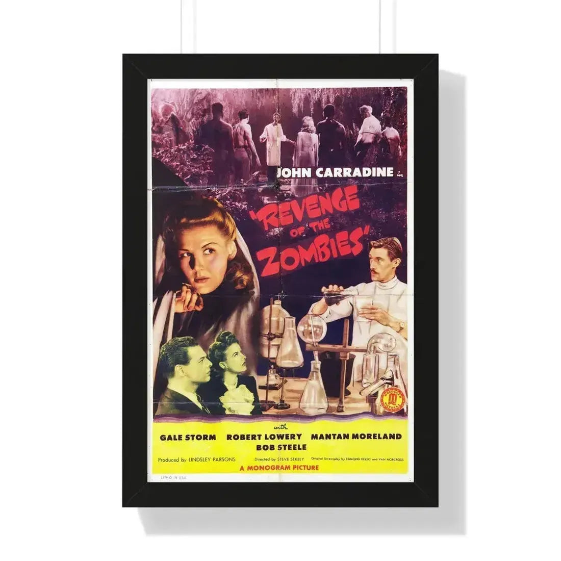 REVENGE OF THE ZOMBIES 1943 - Framed Movie Poster 16″ x 24″ Black - The Sticker Space