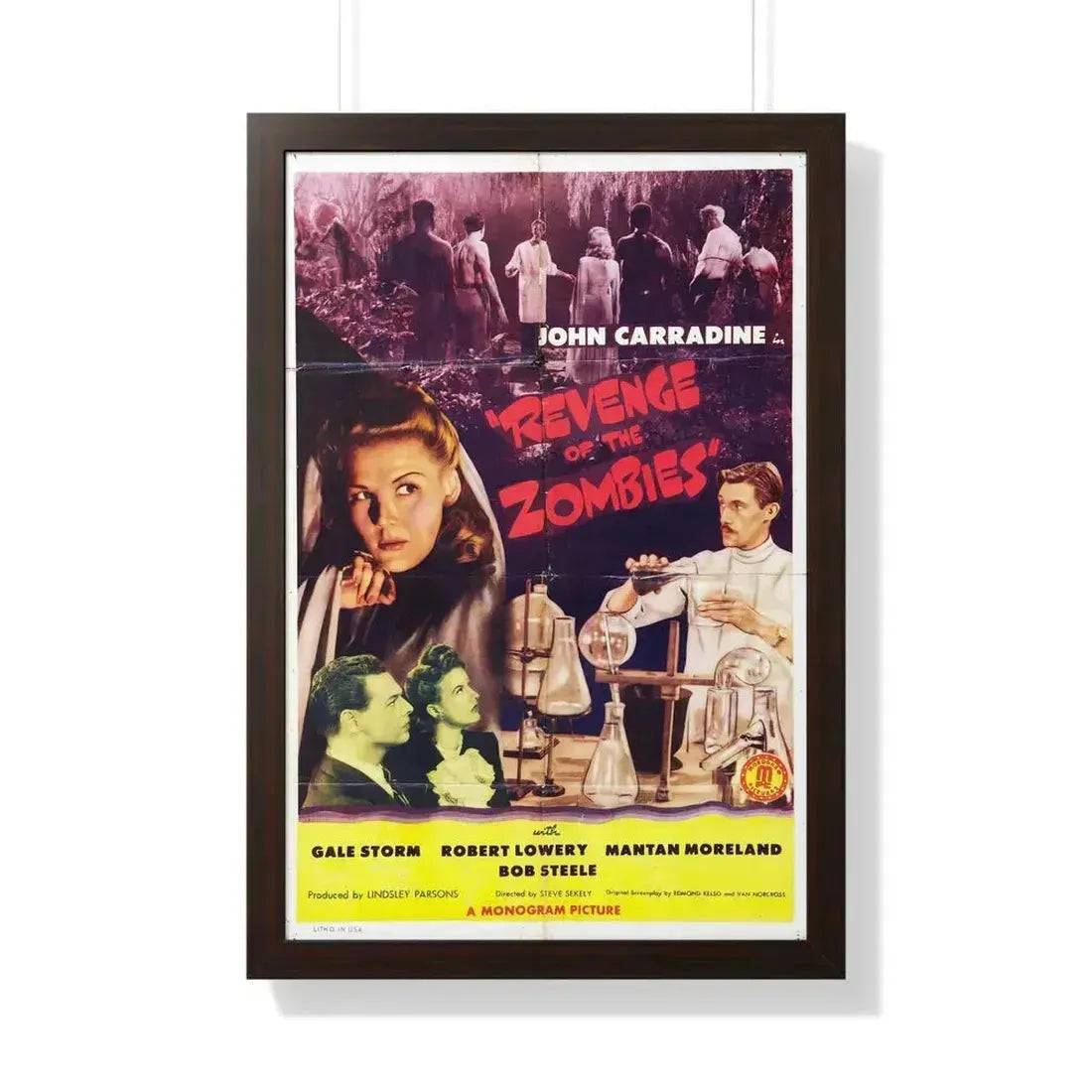 REVENGE OF THE ZOMBIES 1943 - Framed Movie Poster 20" x 30" Walnut - The Sticker Space