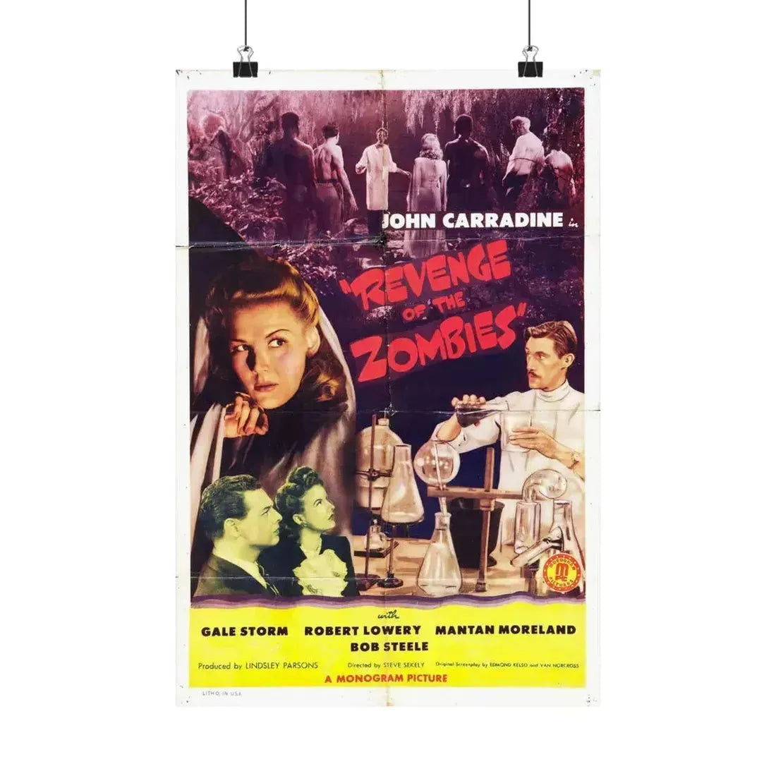 REVENGE OF THE ZOMBIES 1943 - Paper Movie Poster 12″ x 18″ Matte - The Sticker Space