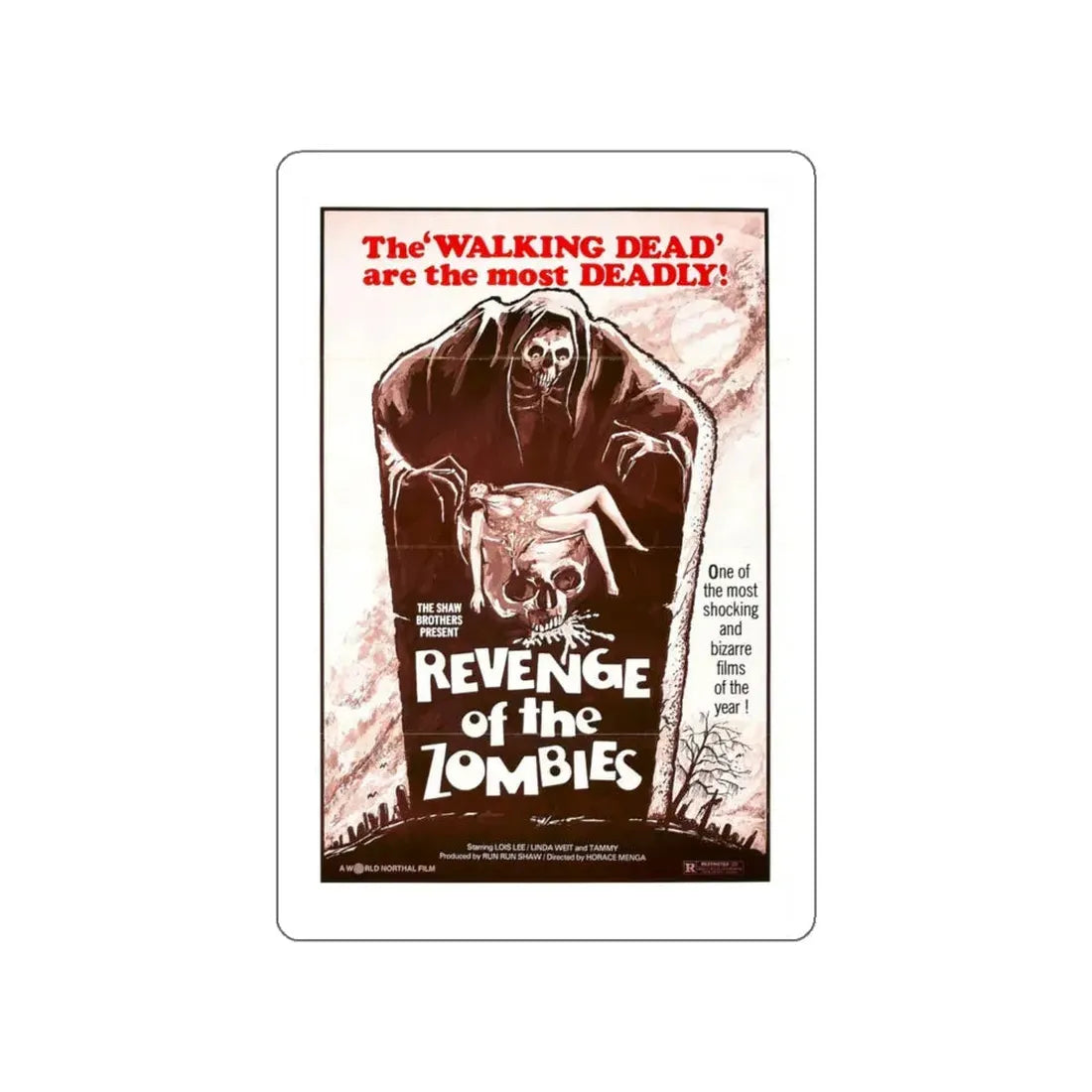 REVENGE OF THE ZOMBIES (BLACK MAGIC II) 1976 Movie Poster STICKER Vinyl Die-Cut Decal 5 Inch - The Sticker Space