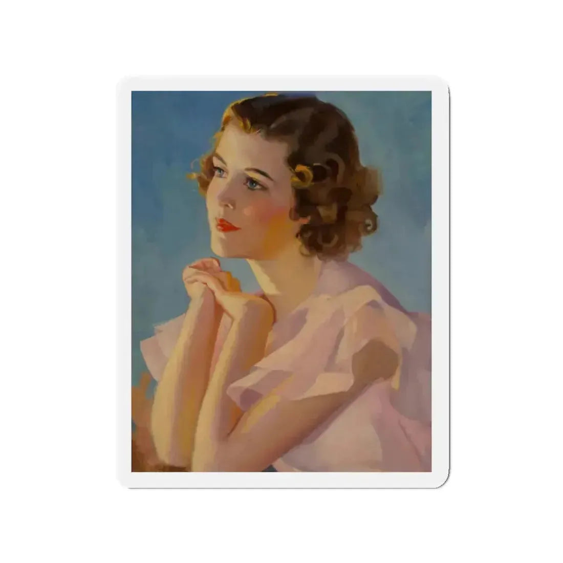 Reverie, Girls' Life (Magazine Illustration) Refrigerator Magnet 2 Inch Die-Cut - The Sticker Space