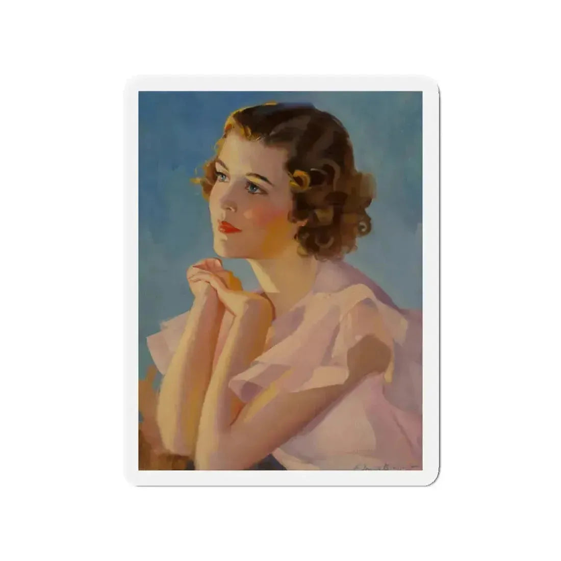 Reverie, Girls' Life (Magazine Illustration) Refrigerator Magnet 3 Inch Die-Cut - The Sticker Space