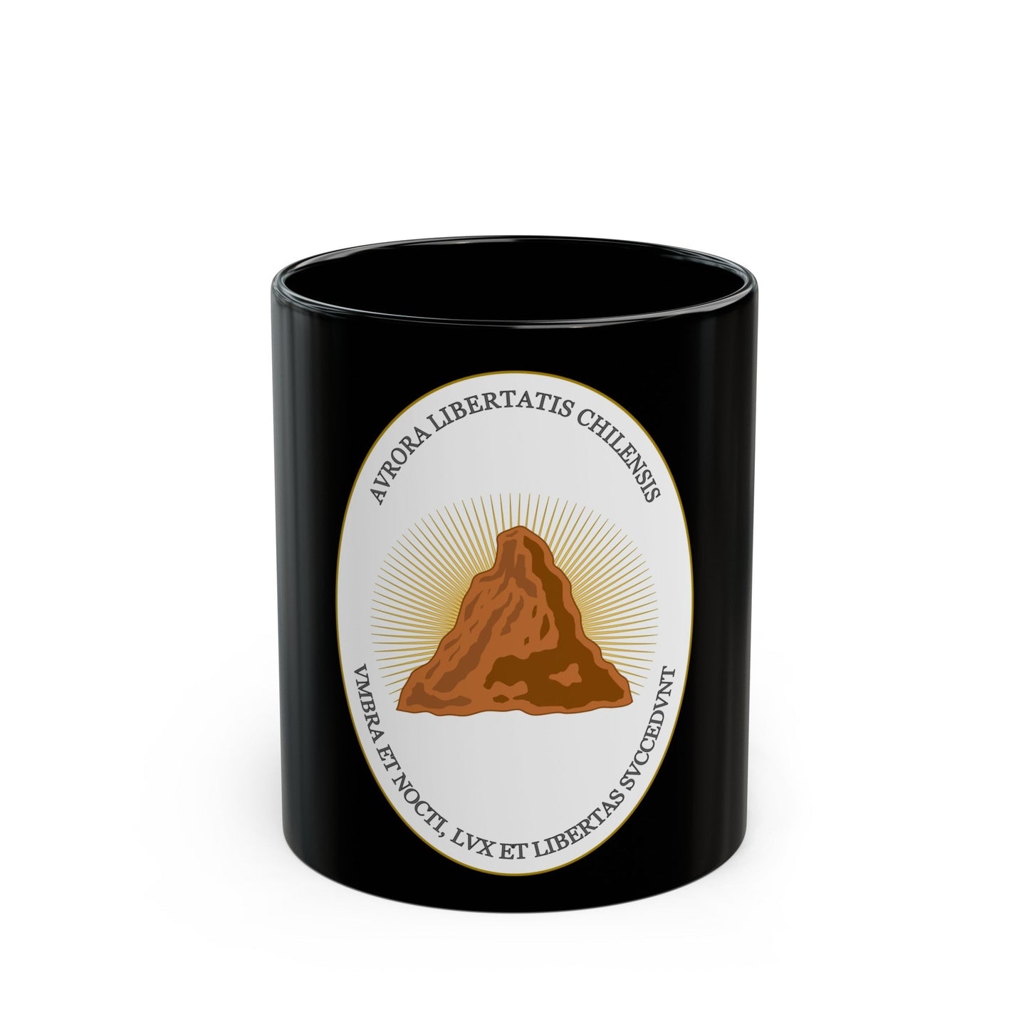 Reverse of the Coat of Arms of Chile (1812-1814) - Black Coffee Mug-11oz-The Sticker Space