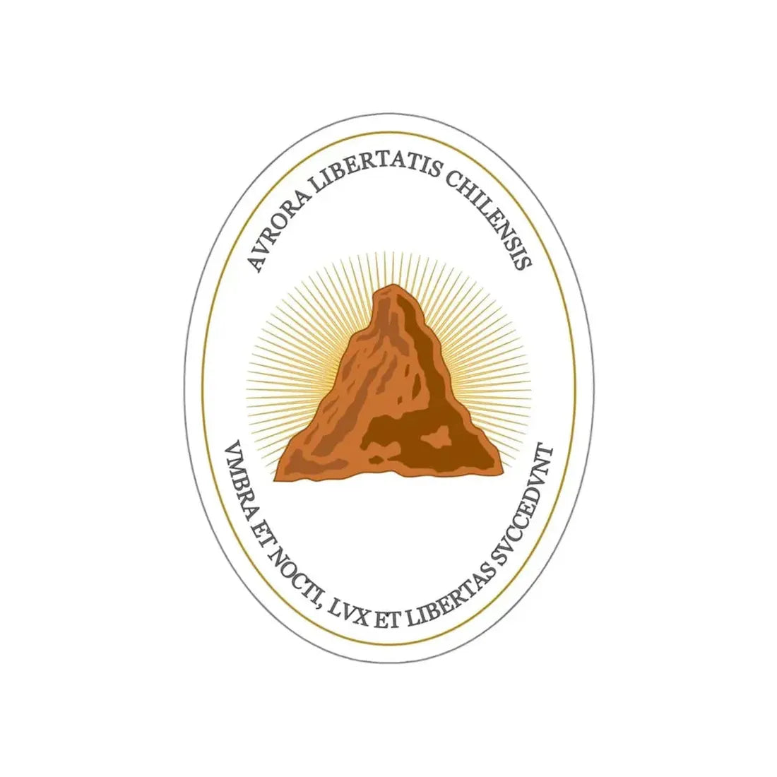 Reverse of the Coat of Arms of Chile (1812-1814) STICKER Vinyl Die-Cut Decal 4 Inch - The Sticker Space