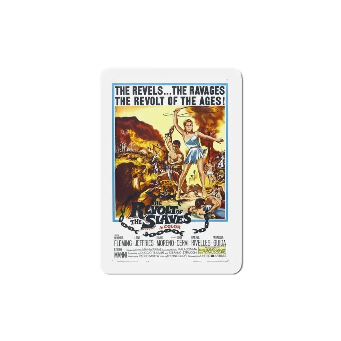 Revolt of the Slaves 1961 Movie Poster Refrigerator Magnet 4 Inch - The Sticker Space