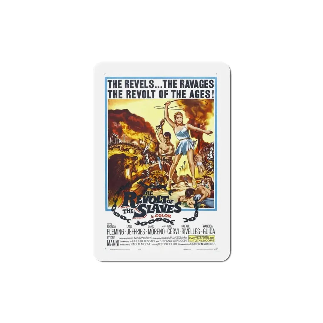 Revolt of the Slaves 1961 Movie Poster Refrigerator Magnet - The Sticker Space