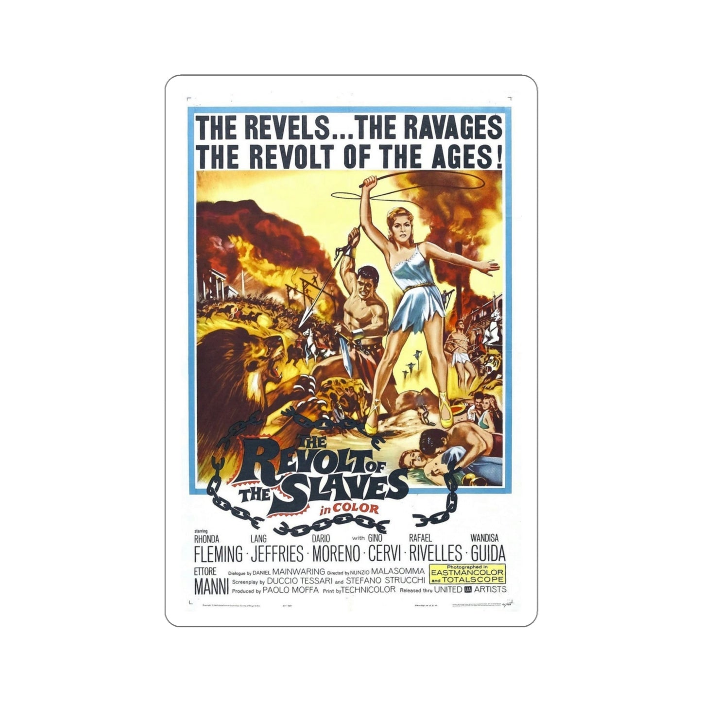 Revolt of the Slaves 1961 Movie Poster STICKER Vinyl Die-Cut Decal-4 Inch-The Sticker Space