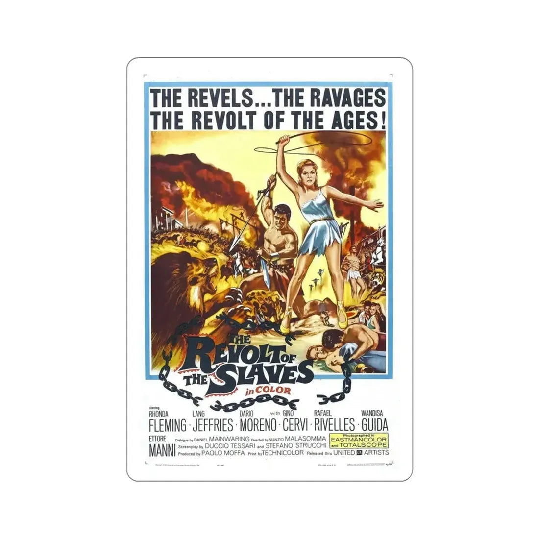Revolt of the Slaves 1961 Movie Poster STICKER Vinyl Die-Cut Decal 4 Inch - The Sticker Space