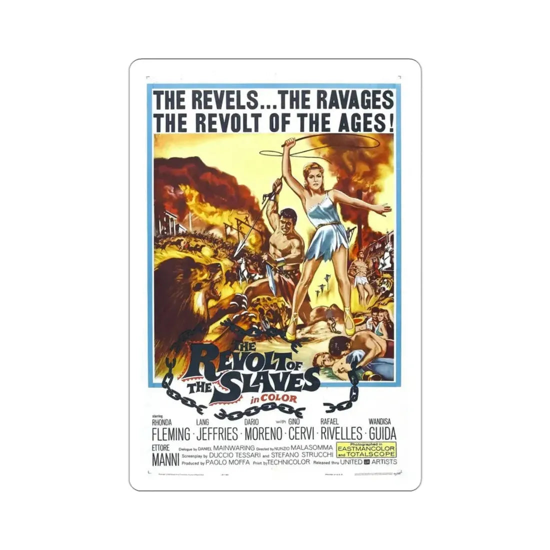 Revolt of the Slaves 1961 Movie Poster STICKER Vinyl Die-Cut Decal - The Sticker Space